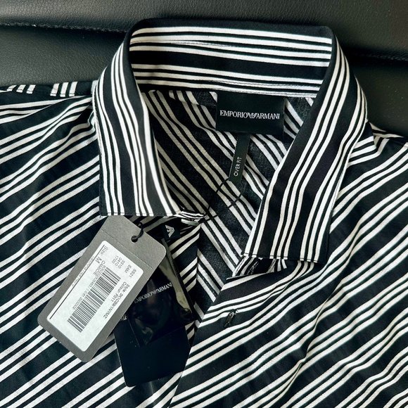 Emporior Armani Striped Short Sleeve Shirt - Picture 4 of 4